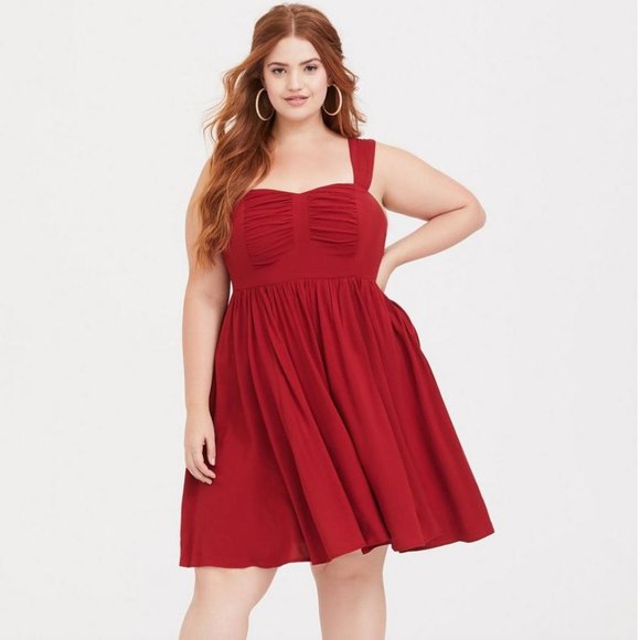 torrid Dresses & Skirts - Torrid Mini Challis Skater Dress Red Size 1X